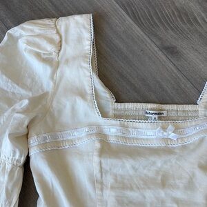 Reformation Ivory Puff Sleeve Blouse